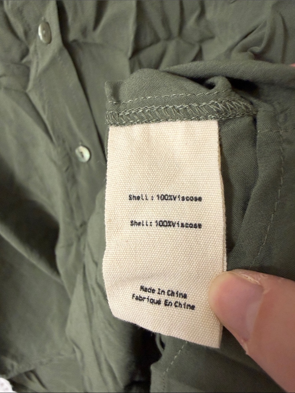 L’AGENCE Ryan Blouse Green Beetle Button 3/4 Sleeve Top Small - Picture 4 of 5